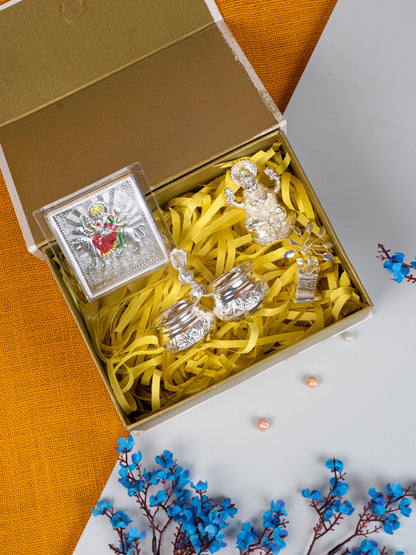 Gift Hamper - Lakshmi with Photoframe, Kumkum Holder and Tulasi Maadam - WMH0013
