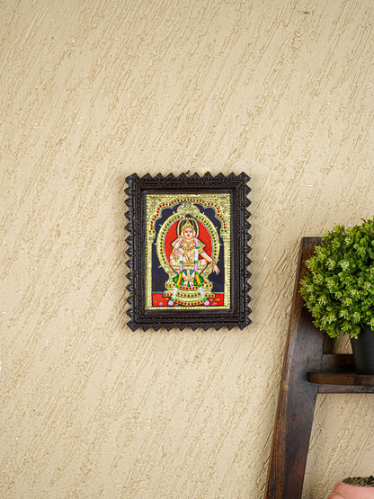 Tanjore Painting (Chettinad Frame) - Ayyappan - Flat (Gold Foil) - 8x6 inch - WL5656