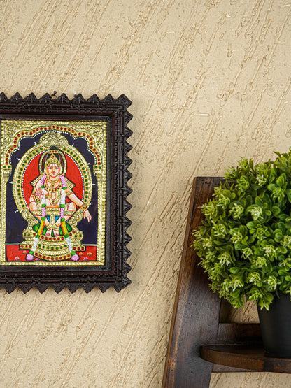 Tanjore Painting (Chettinad Frame) - Ayyappan - Flat (Gold Foil) - 8x6 inch - WL5656
