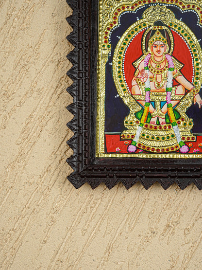 Tanjore Painting (Chettinad Frame) - Ayyappan - Flat (Gold Foil) - 8x6 inch - WL5656