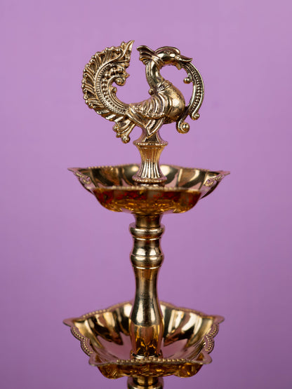 Brass Annapakshi Diya - 3 Step - 8 inch - WL5403