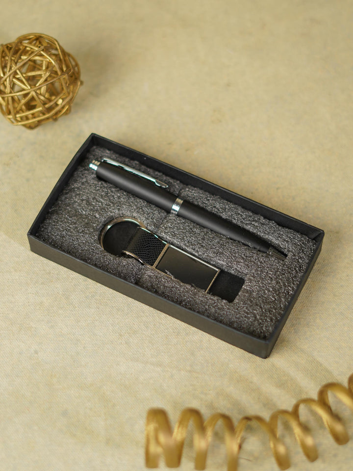 Corporate Gift - Pen & Keychain Set - Black - BCG0116