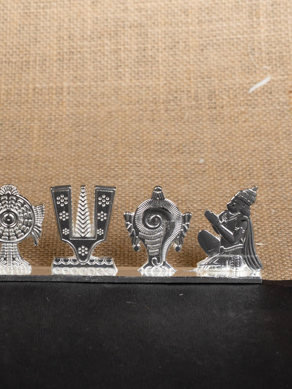 Zinc Alloy Shank Chakra Nama Stand - Silver Finish - WBG1424-4