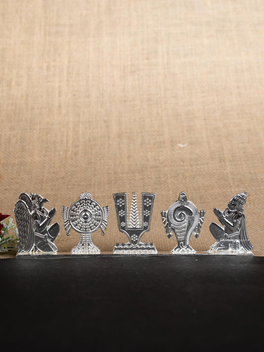 Zinc Alloy Shank Chakra Nama Stand - Silver Finish - WBG1424-4