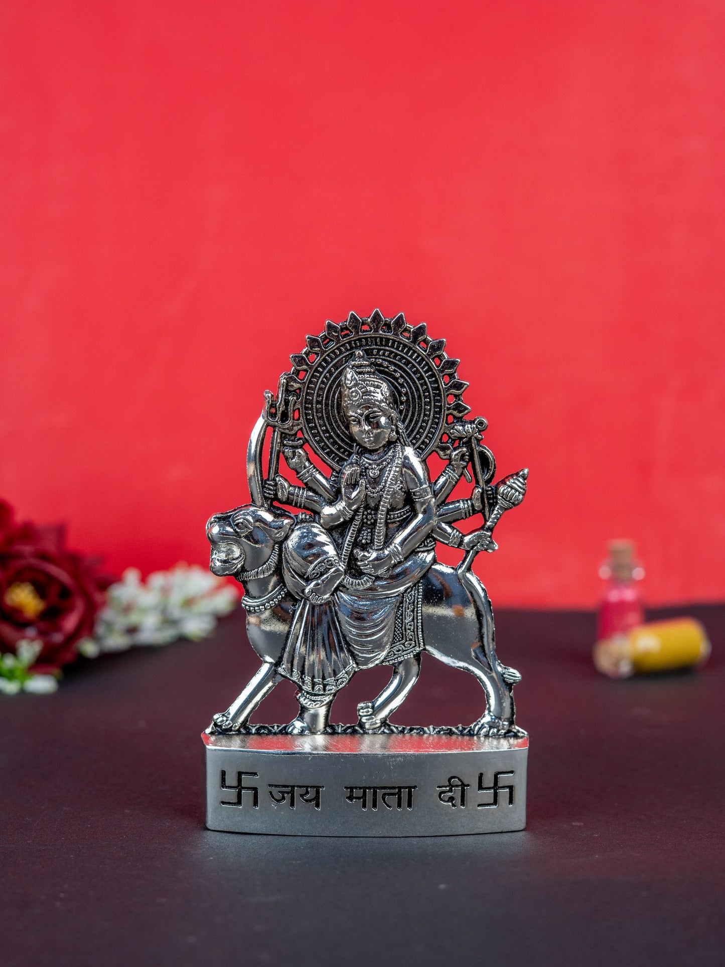 Zinc Alloy Durga Murti - Silver Antique - WBG1514-1