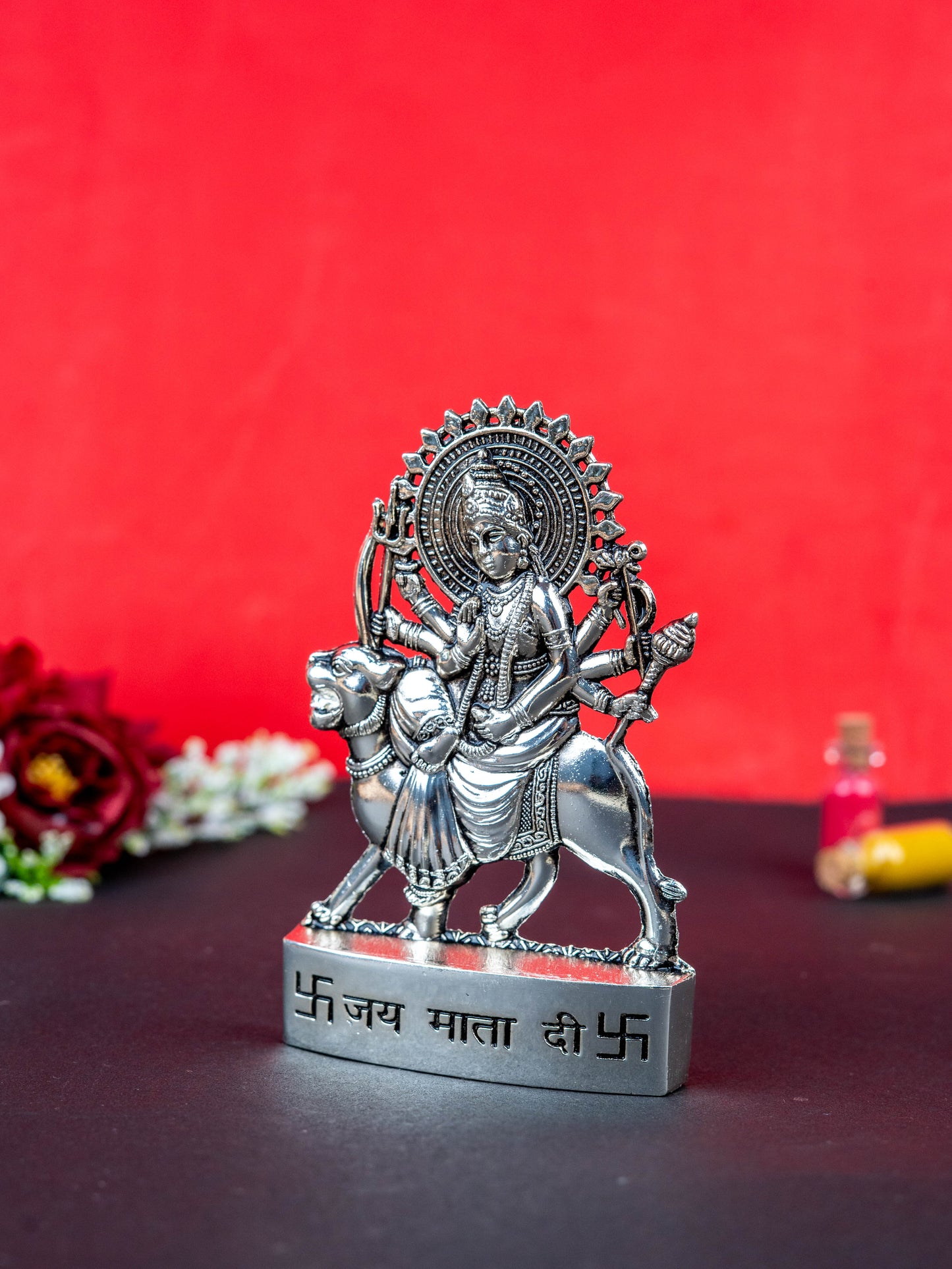 Zinc Alloy Durga Murti - Silver Antique - WBG1514-1