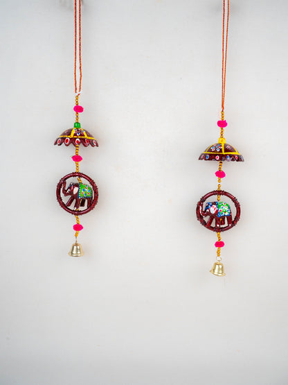 Elephant Thoran with Bells - Set of 2 - WBG1588