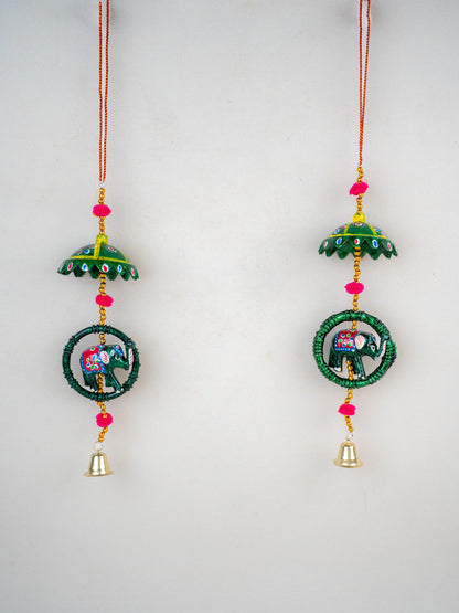 Elephant Thoran with Bells - Set of 2 - WBG1588