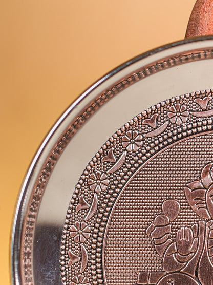 Ganesha Oxidized Plate - 6 inch - Copper - WBG1593-1