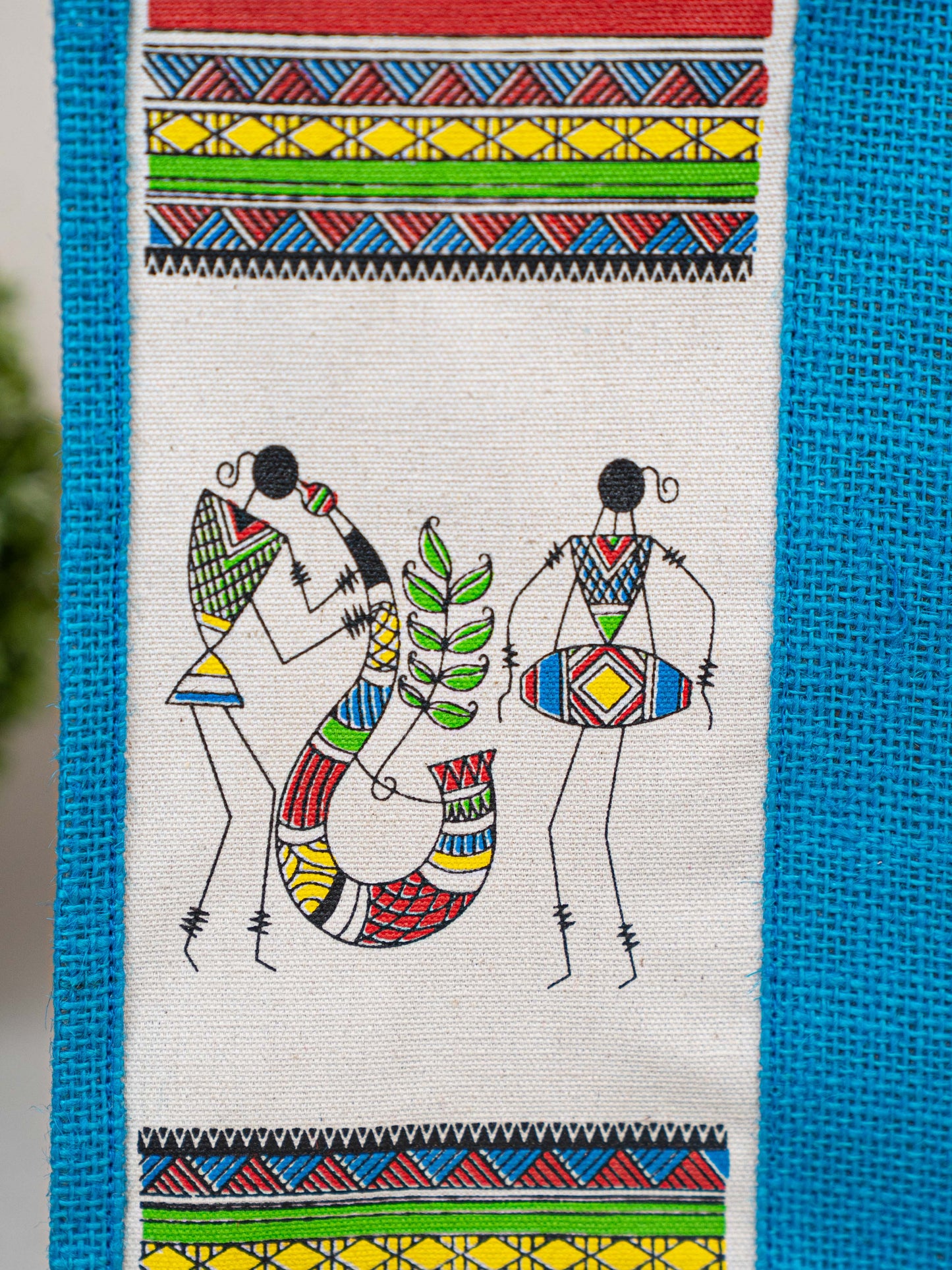 Jute Bag with Warli Print - WBG1692
