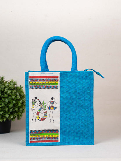 Jute Bag with Warli Print - WBG1692
