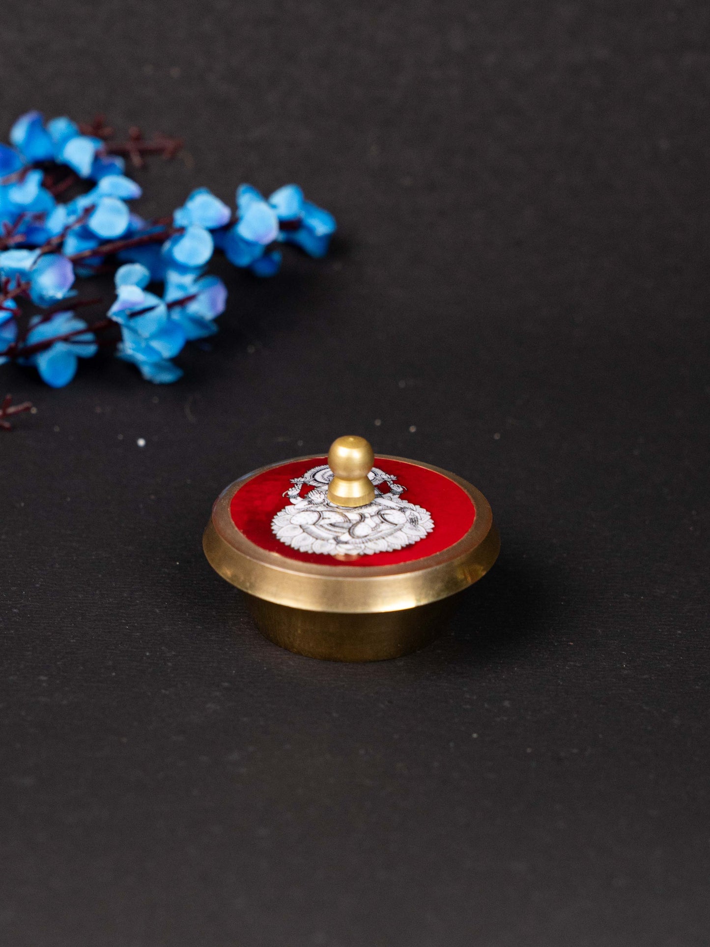 Brass Kumkum Dibbi - Madhubani - WBG1745