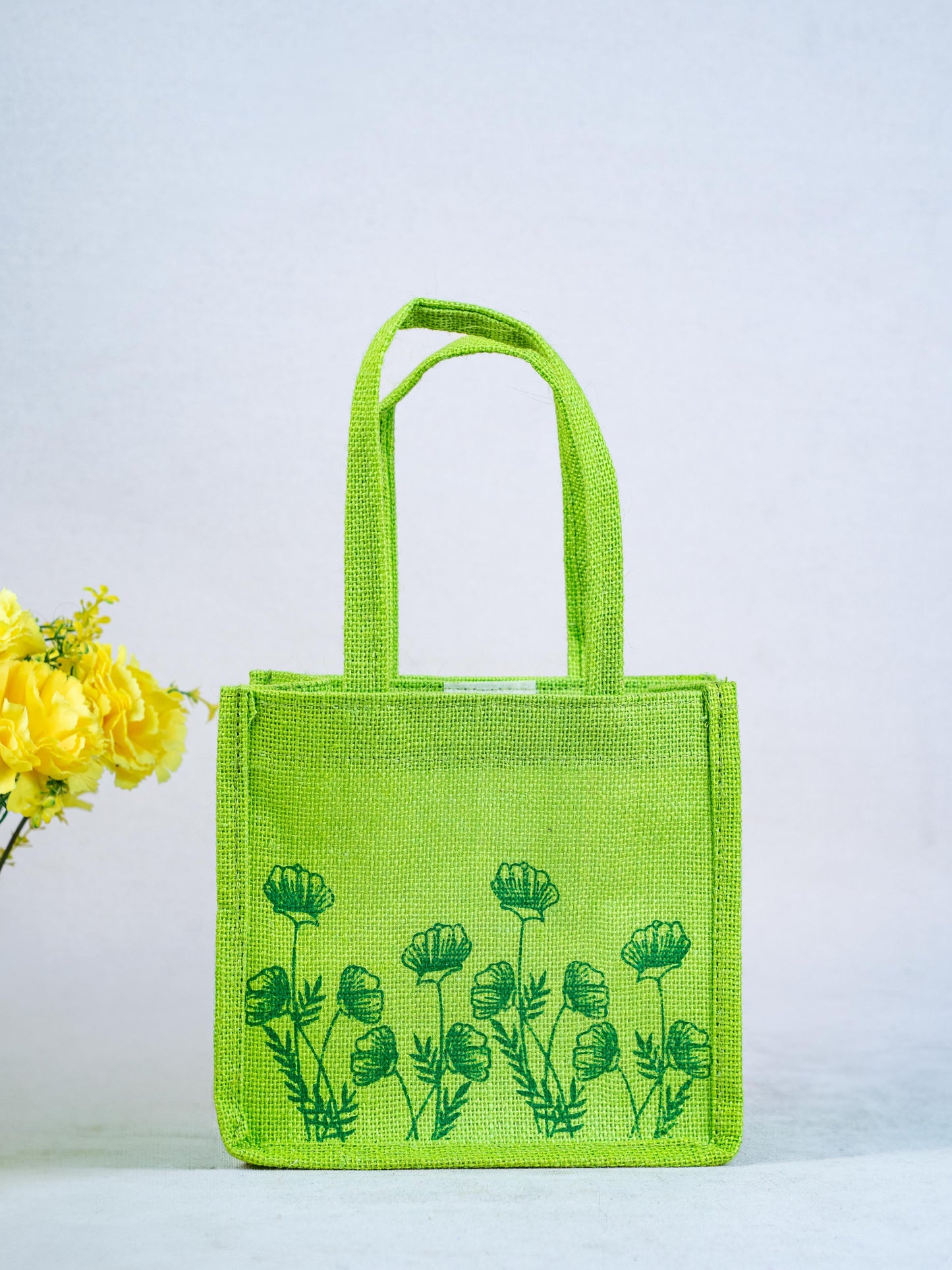 Jute Bag - Flower Design - WBG1751