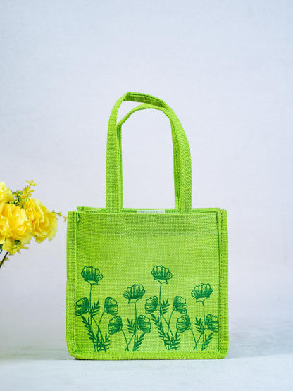 Jute Bag - Flower Design - WBG1751