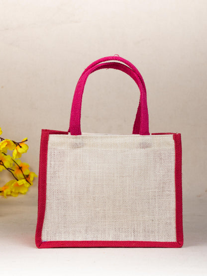 Jute Bag with Zari Border - WBG1752