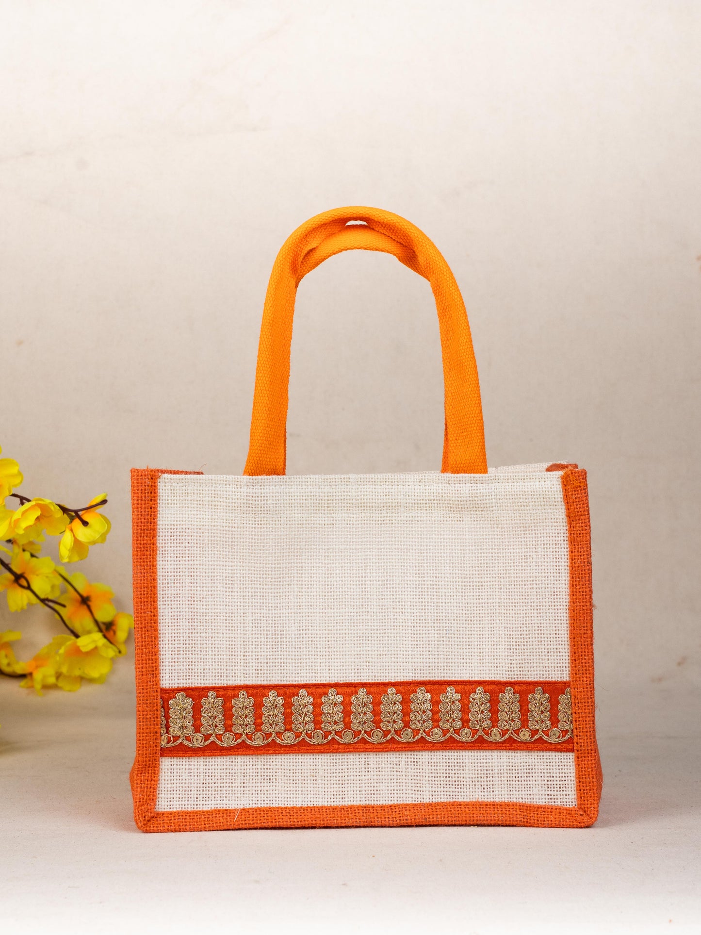 Jute Bag with Zari Border - WBG1752