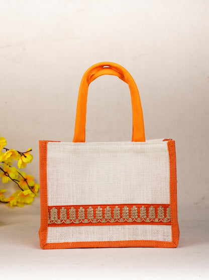 Jute Bag with Zari Border - WBG1752