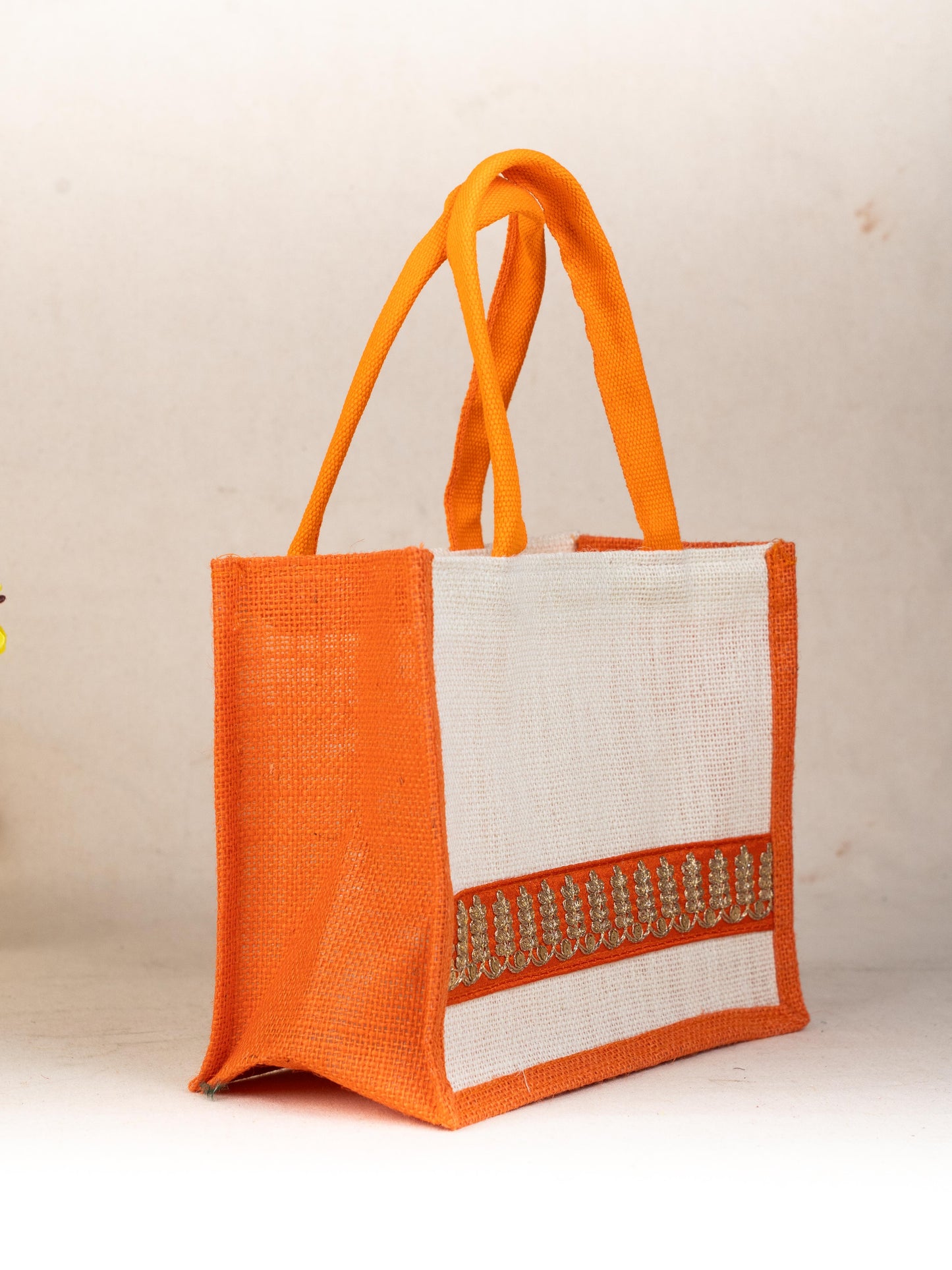 Jute Bag with Zari Border - WBG1752