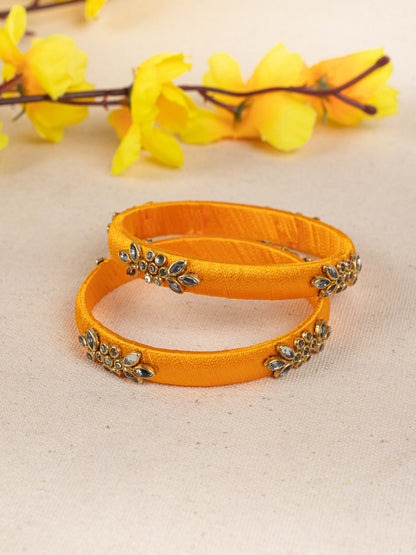 Silk Thread Bangles - Set of 2 - 2.8 inch - WBG1776-2