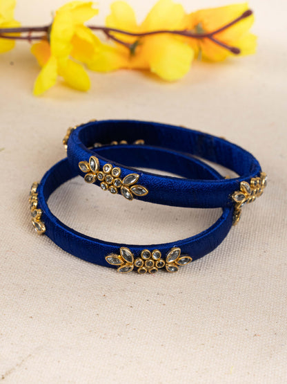 Silk Thread Bangles - Set of 2 - 2.8 inch - WBG1776-2