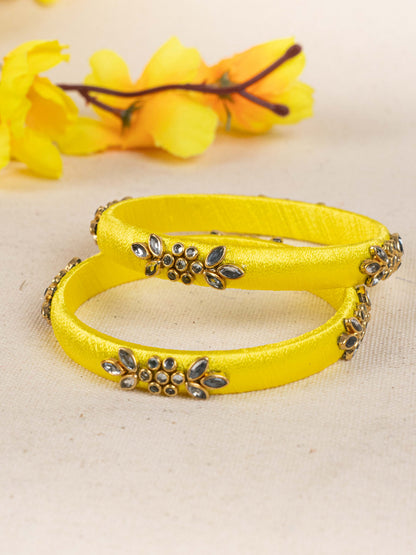Silk Thread Bangles - Set of 2 - 2.8 inch - WBG1776-2