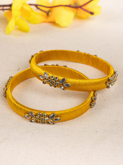 Silk Thread Bangles - Set of 2 - 2.8 inch - WBG1776-2