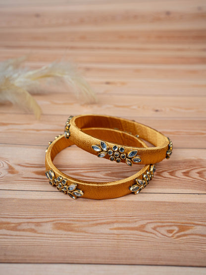 Silk Thread Bangles - Set of 2 - 2.4 inch - WBG1776-3