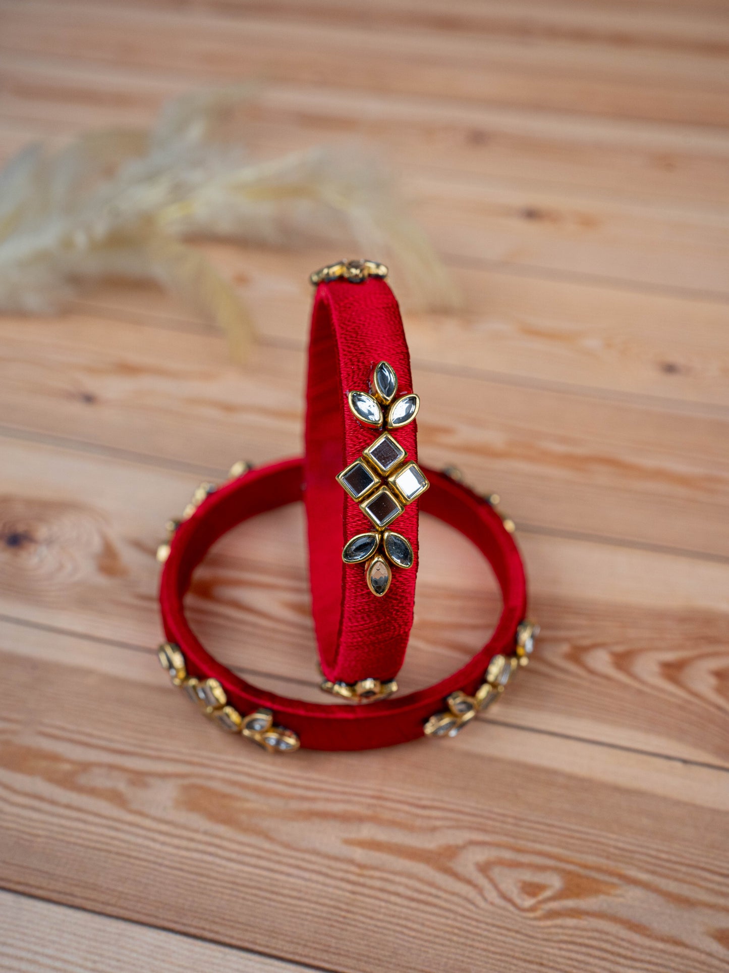 Silk Thread Bangles - Set of 2 - 2.4 inch - WBG1776-3