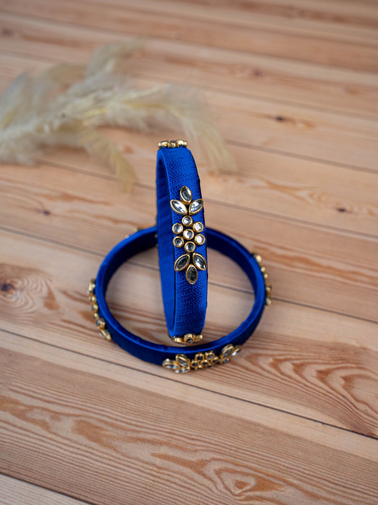Silk Thread Bangles - Set of 2 - 2.4 inch - WBG1776-3