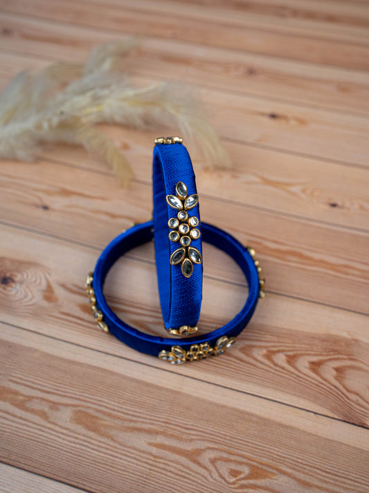 Silk Thread Bangles - Set of 2 - 2.4 inch - WBG1776-3