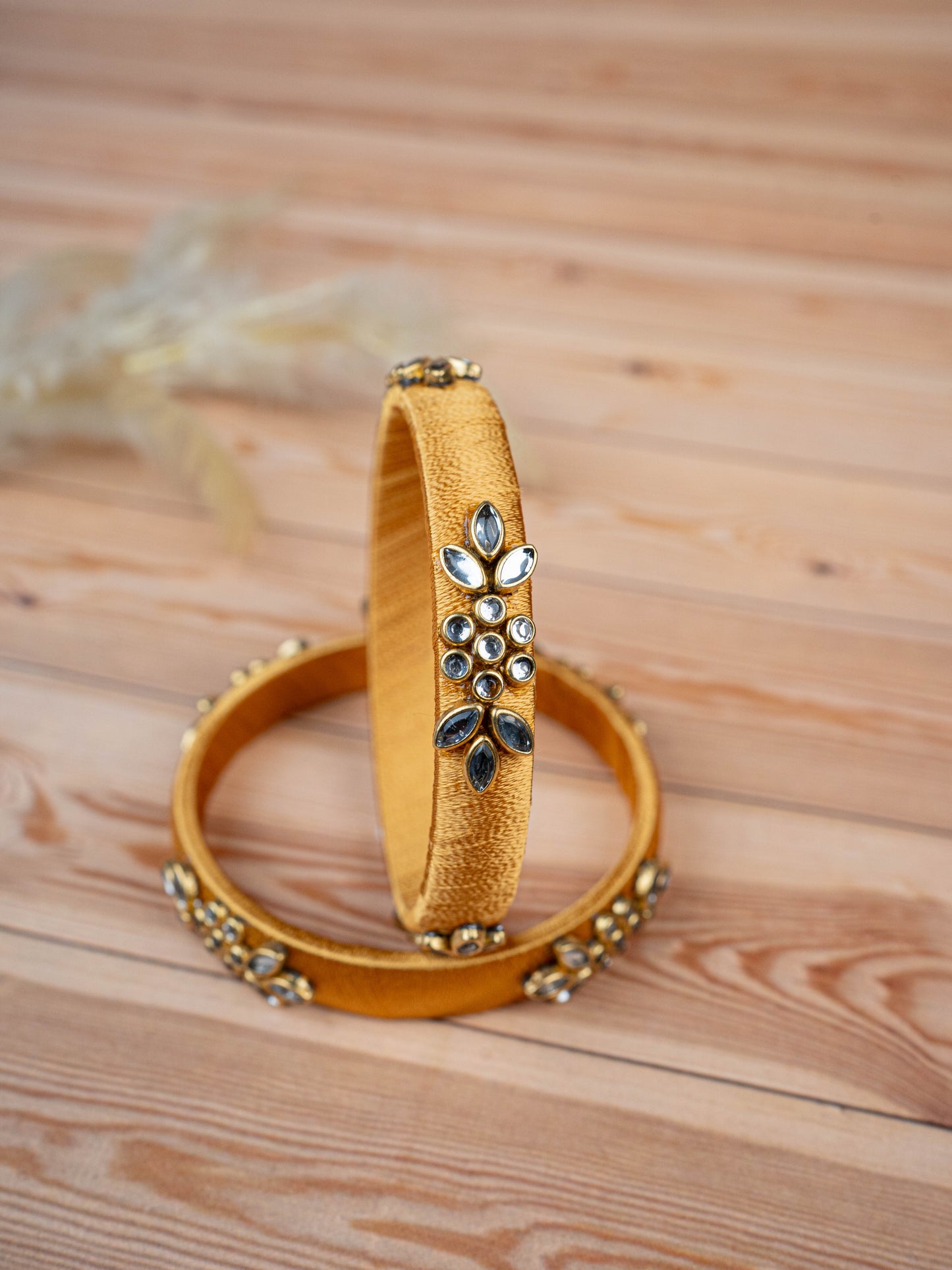 Silk Thread Bangles - Set of 2 - 2.4 inch - WBG1776-3