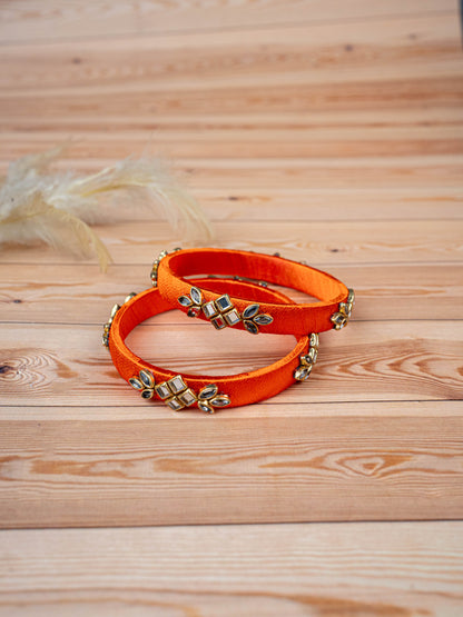Silk Thread Bangles - Set of 2 - 2.4 inch - WBG1776-3