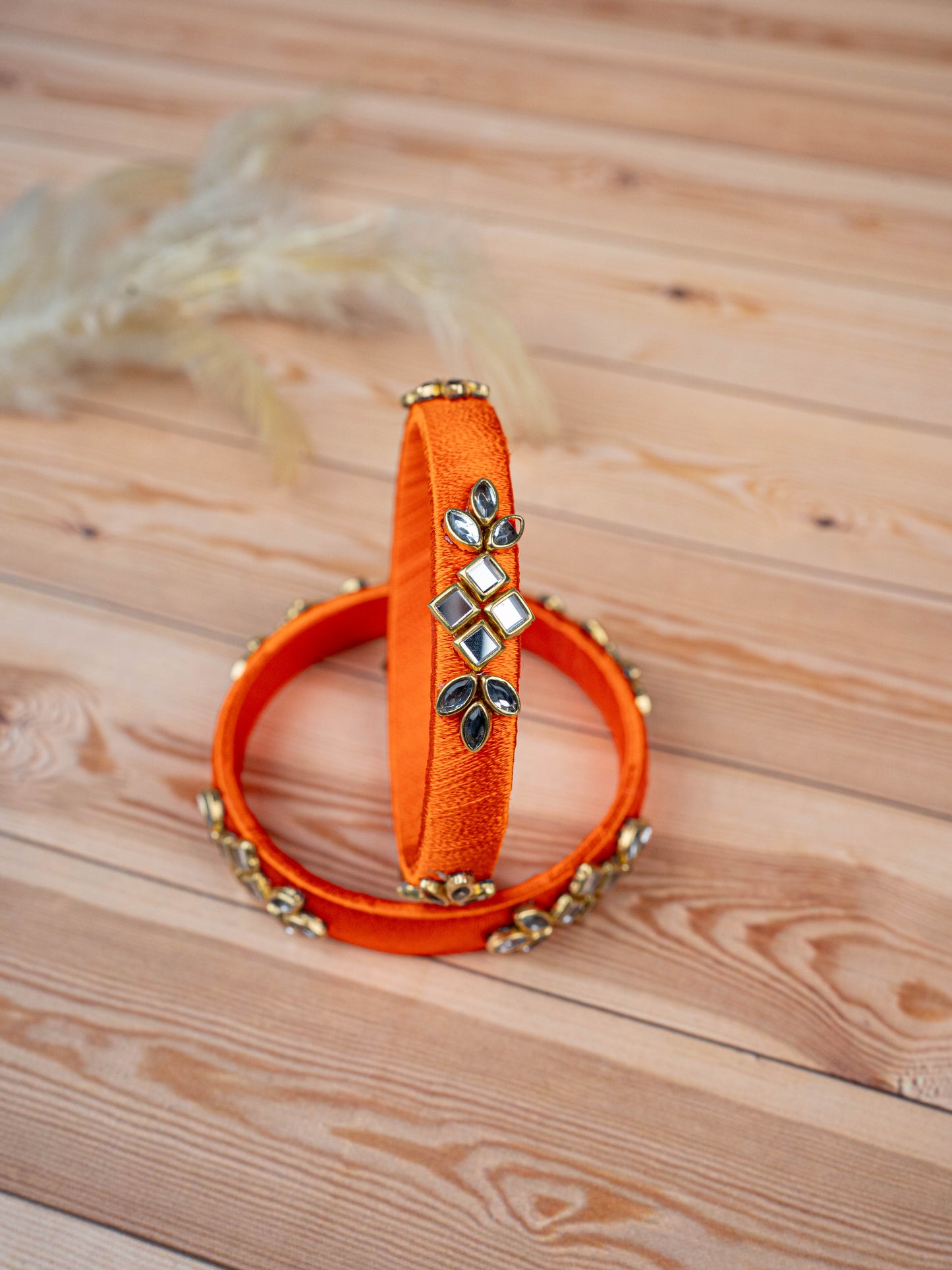 Silk Thread Bangles - Set of 2 - 2.4 inch - WBG1776-3