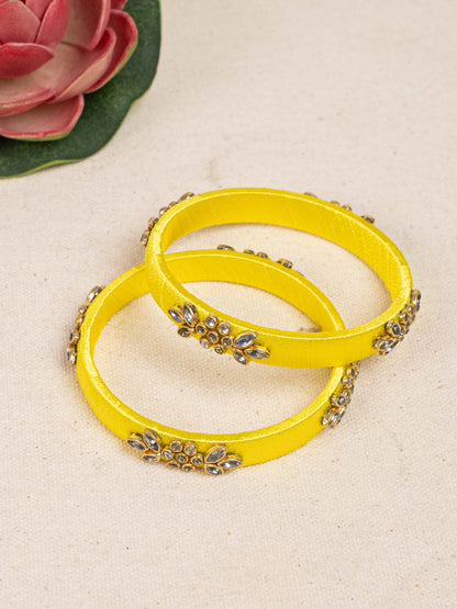 Silk Thread Bangles - Set of 2 - 2.6 inch - WBG1776-1