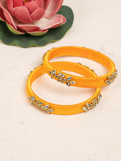Silk Thread Bangles - Set of 2 - 2.6 inch - WBG1776-1