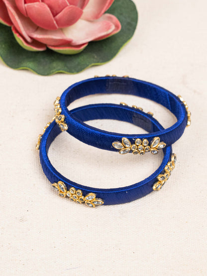 Silk Thread Bangles - Set of 2 - 2.6 inch - WBG1776-1