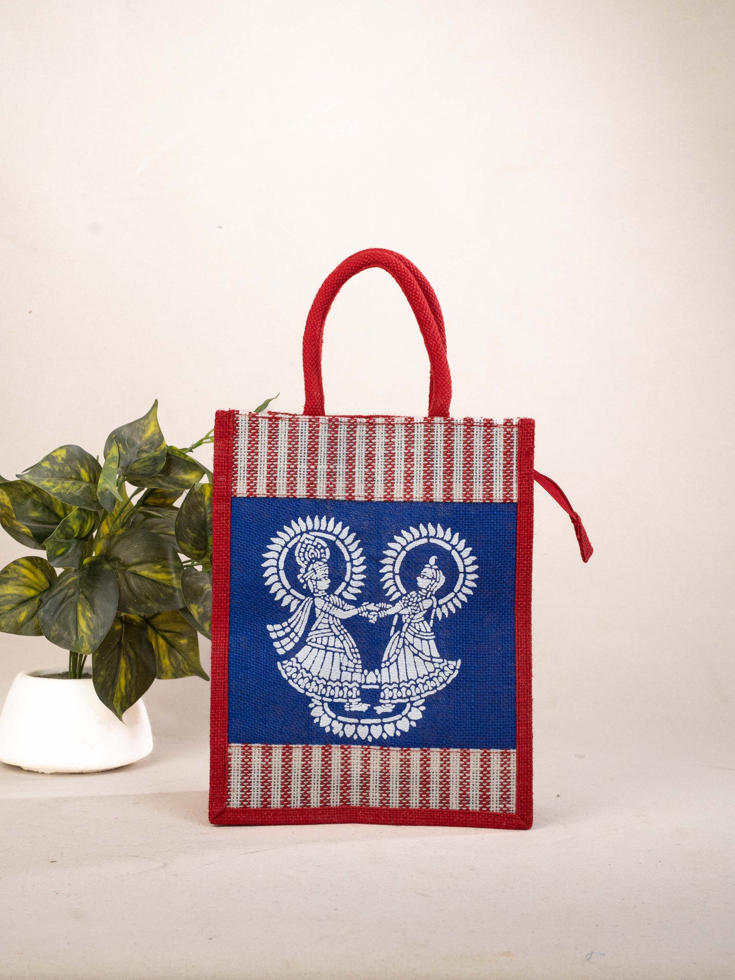 Jute Bag - Radha-Krishna Print - WBG1777
