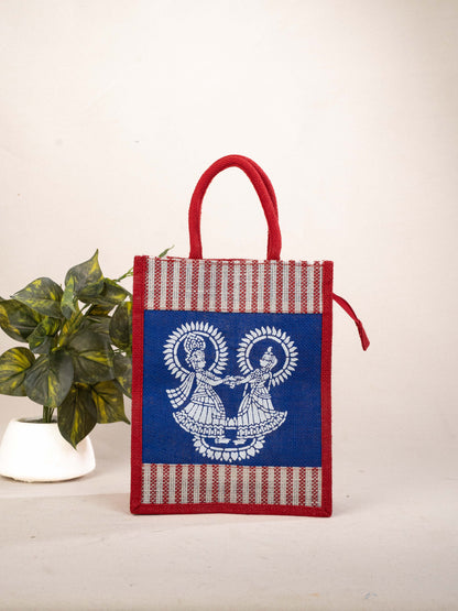 Jute Bag - Radha-Krishna Print - WBG1777
