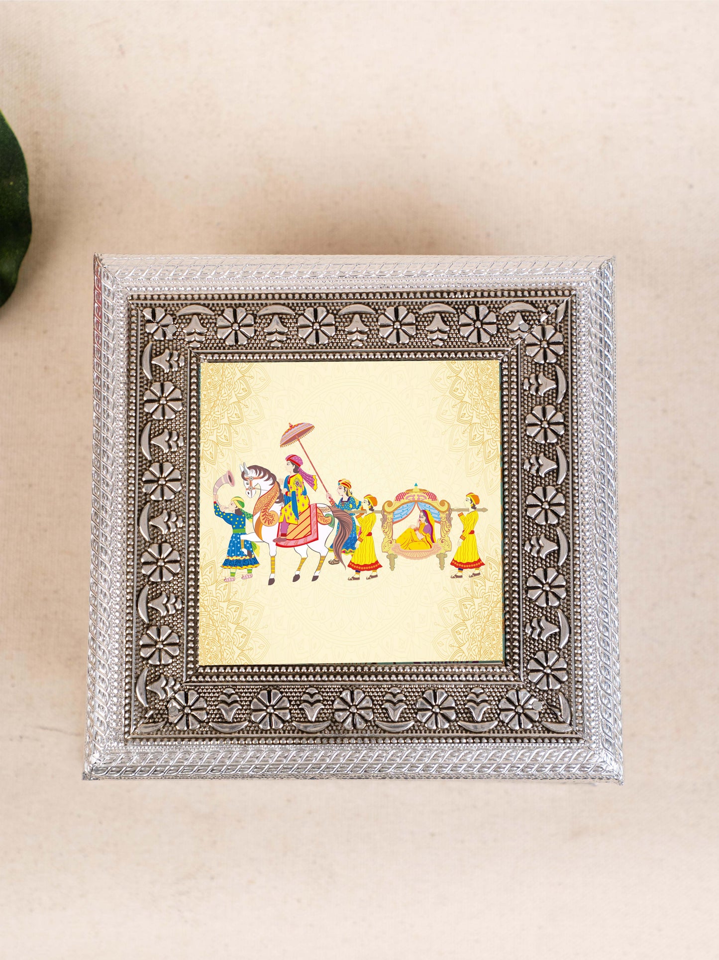 Customized - Meenakari Dry Fruit Box - 6x6 inch - Baby Shower - WBG1781