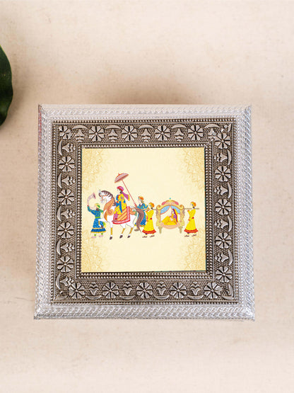 Customized - Meenakari Dry Fruit Box - 6x6 inch - Baby Shower - WBG1781