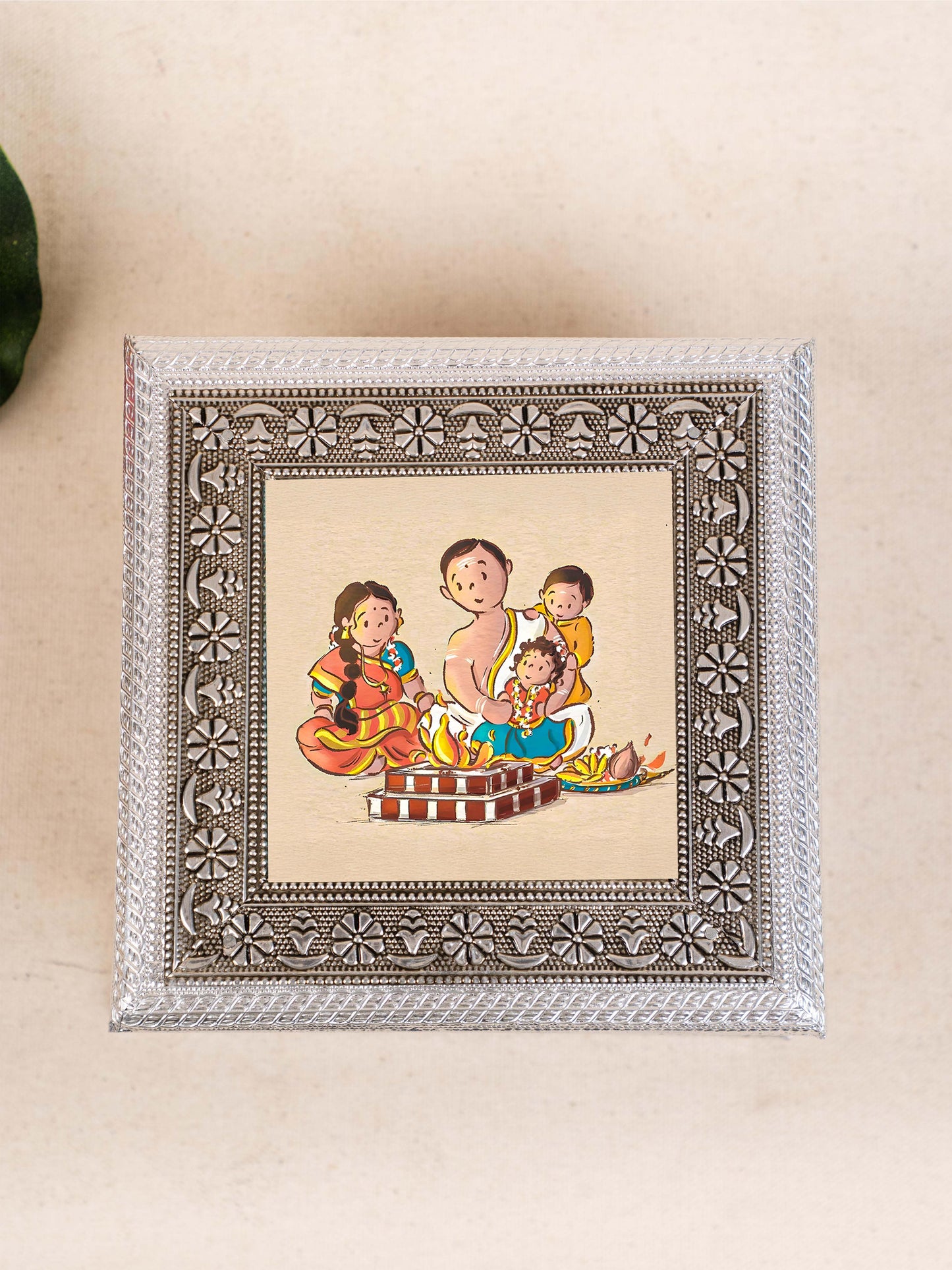 Customized - Meenakari Dry Fruit Box - 6x6 inch - Baby Shower - WBG1781