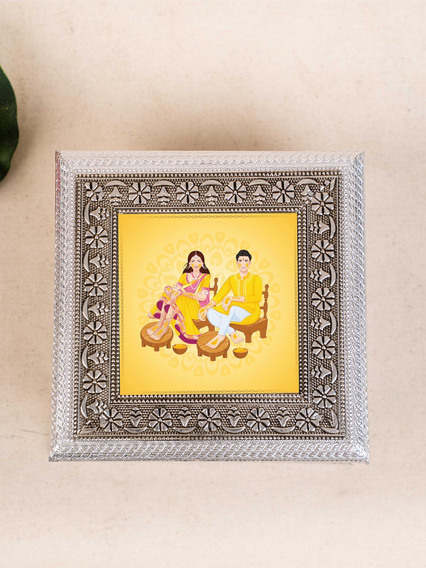 Customized - Meenakari Dry Fruit Box - 6x6 inch - Baby Shower - WBG1781