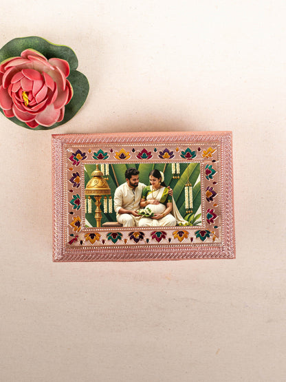 Customized - Meenakari Dry Fruit Box - 7x5 inch - Copper - WBG1782
