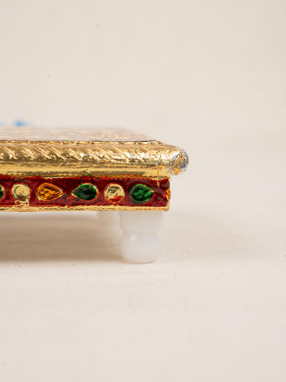 Meenakari Manai - 5x5 inch - Red - WBG1783-1