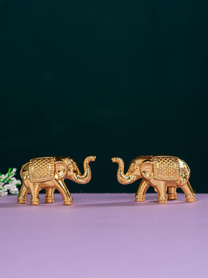 Zinc Alloy Elephant - Set of 2 - Gold - WBG1784-2