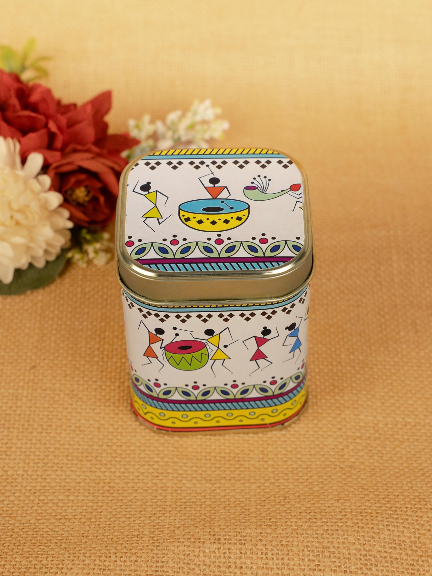 Printed Tin box - Warli Design - WBG1785