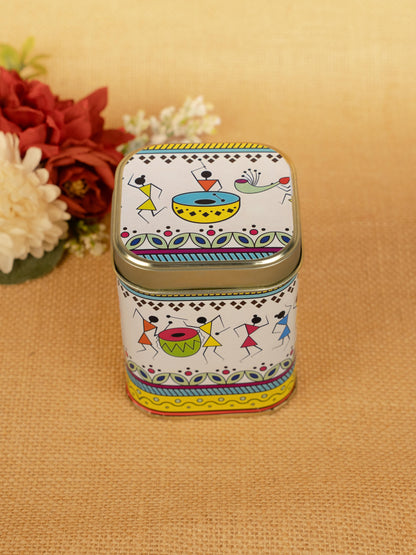 Printed Tin box - Warli Design - WBG1785