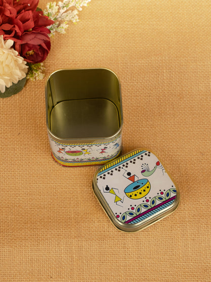 Printed Tin box - Warli Design - WBG1785