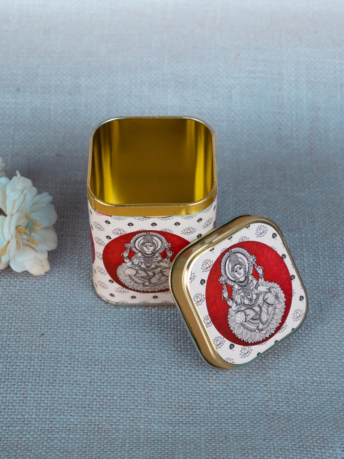 Printed Tin box - Madhubani Design - WBG1786