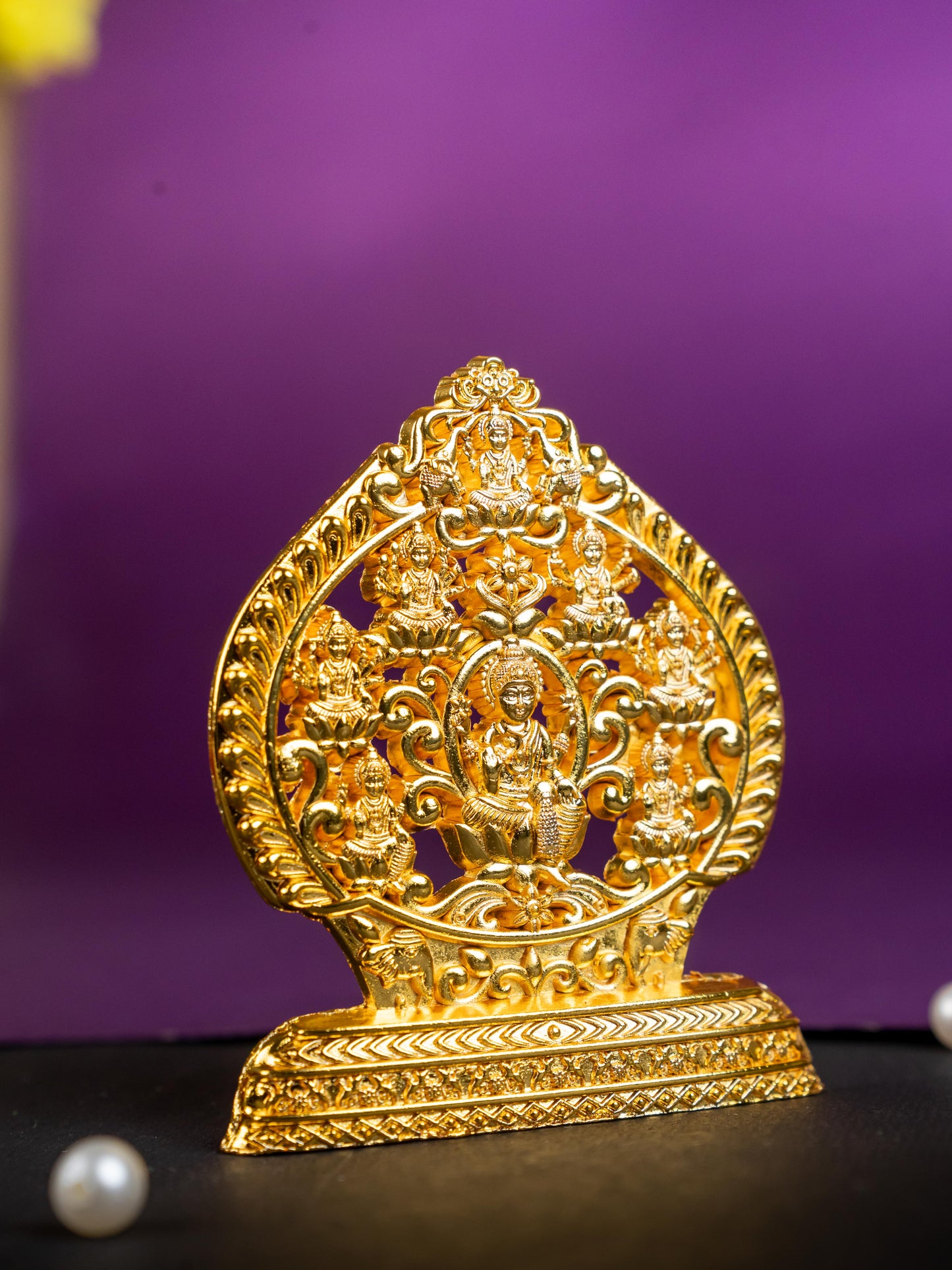 Murti - Ashtalakshmi - Gold Finish - 3 inch - WBG1794-3